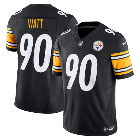 [FULLY STITCHED] Pittsburgh Steelers TJ Watt Black Style 4 Limited Football Jersey 