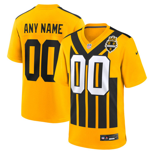 [FULLY STITCHED] Pittsburgh Steelers Gold Alternate 1933 Throwback Limited Football Jersey 