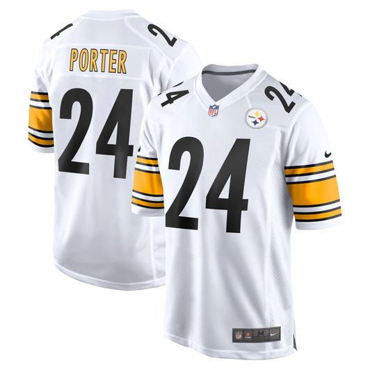 [FULLY STITCHED] Pittsburgh Steelers Joey Porter Jr White Away Limited Football Jersey 