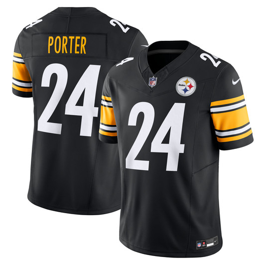 [FULLY STITCHED] Pittsburgh Steelers Joey Porter Jr Black Style 2 Limited Football Jersey 