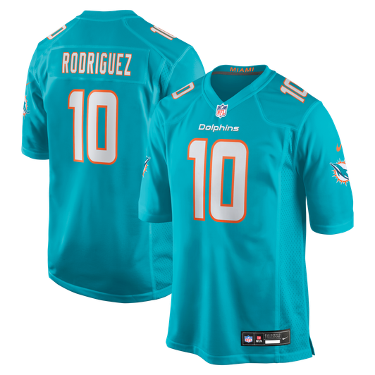 [FULLY STITCHED] Miami Dolphins Jacob Rodriguez Aqua Limited Football Jersey 