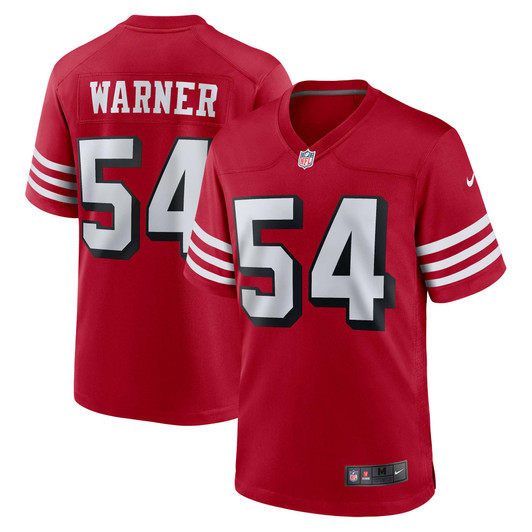 [FULLY STITCHED] San Francisco 49ers Fred Warner Scarlet Alternate Limited Football Jersey 
