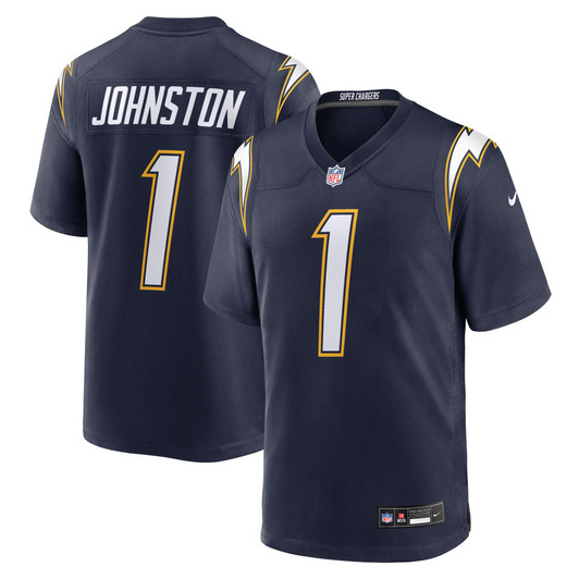 [FULLY STITCHED] Los Angeles Chargers Quentin Johnston Navy Alternate Super Chargers Style 2 Limited Football Jersey 
