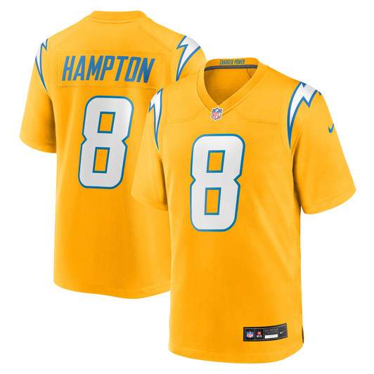 [FULLY STITCHED] Los Angeles Chargers Omarion Hampton Gold Alternate Charger Power Limited Football Jersey 