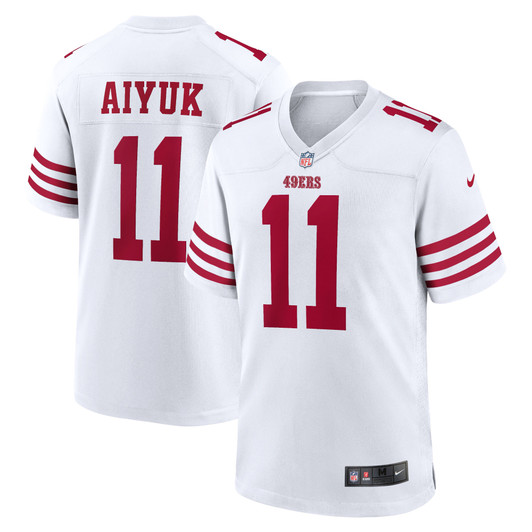 [FULLY STITCHED] San Francisco 49ers Brandon Aiyuk White Limited Football Jersey 