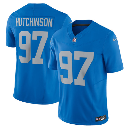 [FULLY STITCHED] Detroit Lions Aidan Hutchinson Blue Alternate Limited Football Jersey 