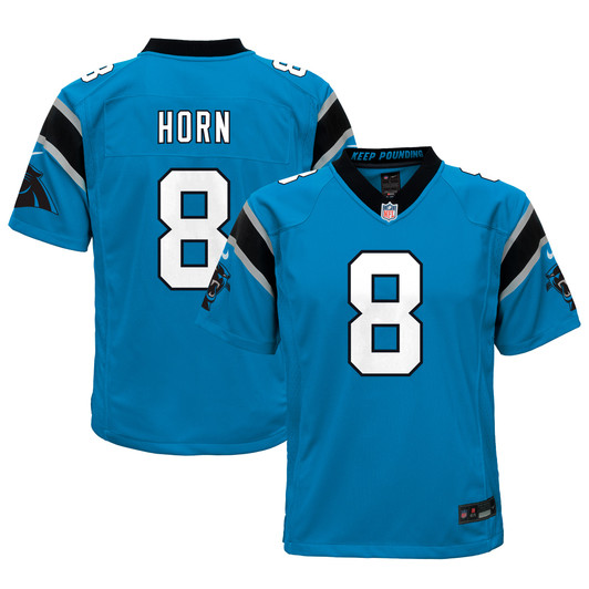 [FULLY STITCHED] Carolina Panthers Jaycee Horn Blue Limited Football Jersey 