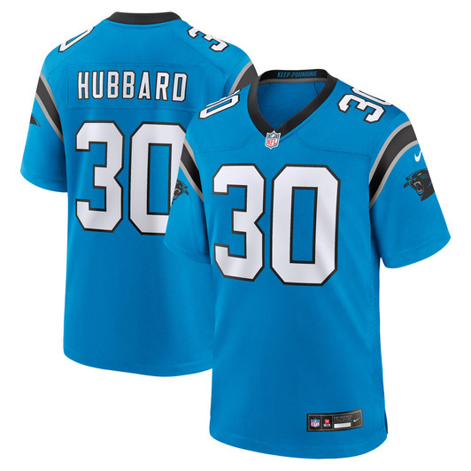 [FULLY STITCHED] Carolina Panthers Chuba Hubbard Blue Alternate Style 2 Limited Football Jersey 