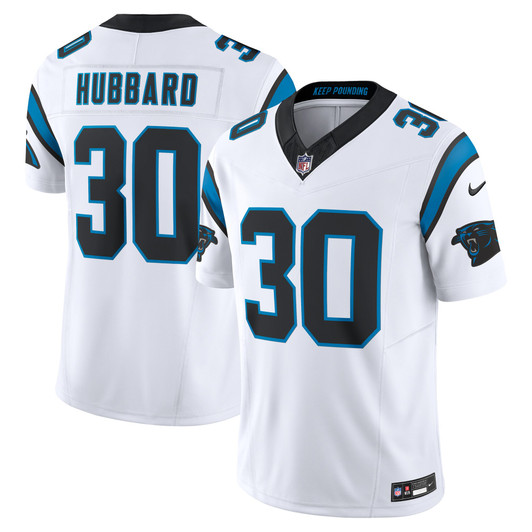 [FULLY STITCHED] Carolina Panthers Chuba Hubbard White Limited Football Jersey 
