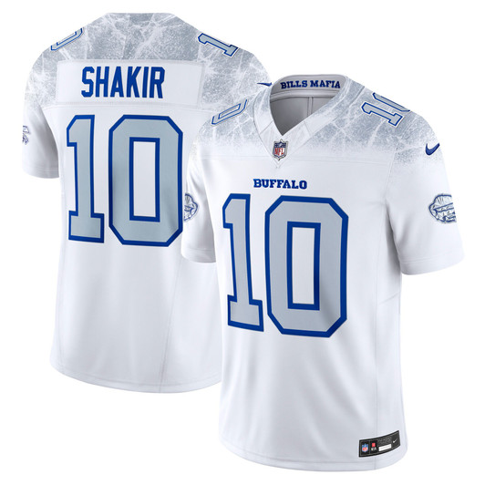 [FULLY STITCHED] Buffalo Bills Khalil Shakir White 2025 Rivalries Collection Style 2 Limited Football Jersey 