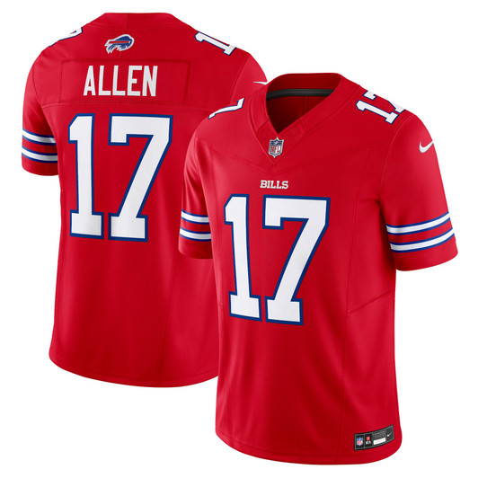 [FULLY STITCHED] Buffalo Bills Josh Allen Red Style 2 Limited Football Jersey 