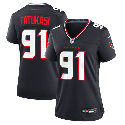 [FULLY STITCHED] Houston Texans Folorunso Fatukasi Navy Limited Football Jersey 