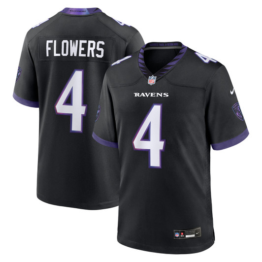 [FULLY STITCHED] Baltimore Ravens Zay Flowers Black Alternate American Limited Football Jersey 