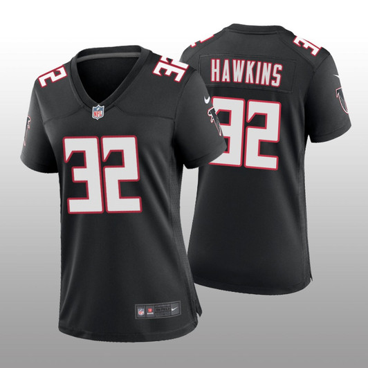 [FULLY STITCHED] Atlanta Falcons Jaylinn Hawkins Black Throwback Limited Football Jersey 