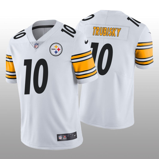 [FULLY STITCHED] Pittsburgh Steelers Mitchell Trubisky White Limited Football Jersey 