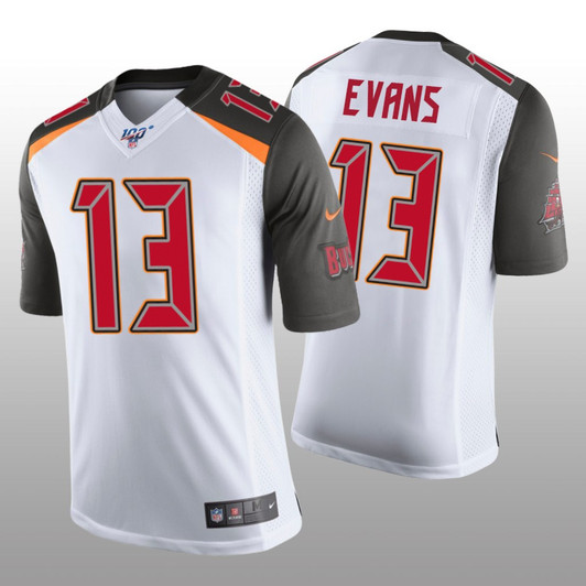 [FULLY STITCHED] Tampa Bay Buccaneers Mike Evans White 100th Season Limited Football Jersey 