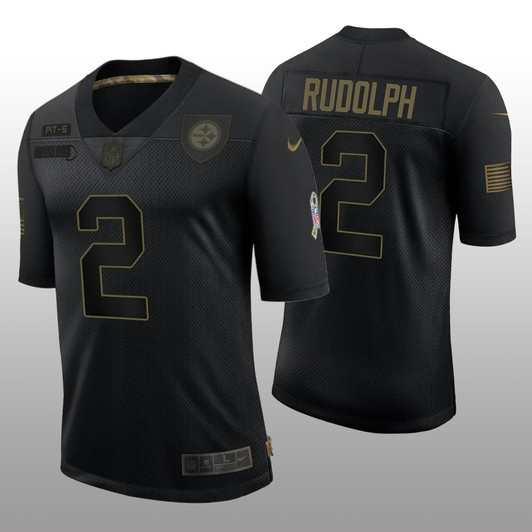 [FULLY STITCHED] Pittsburgh Steelers Mason Rudolph Black Salute To Service Limited Football Jersey 