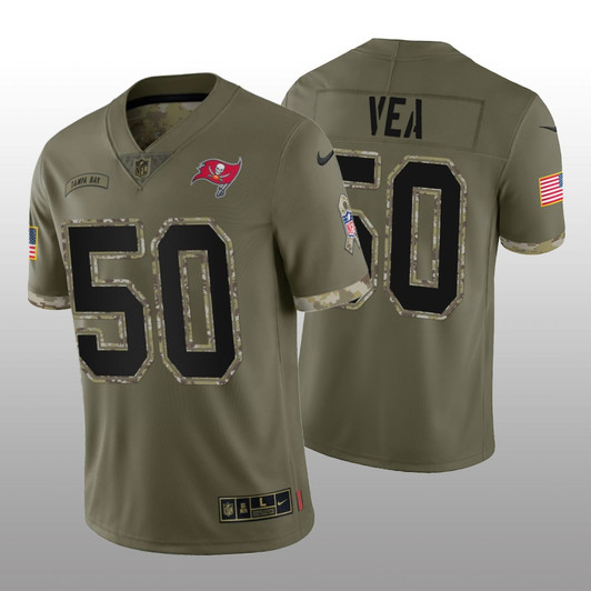 [FULLY STITCHED] Tampa Bay Buccaneers Vita Vea Olive Salute To Service Limited Football Jersey 