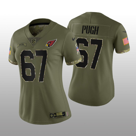 [FULLY STITCHED] Arizona Cardinals Justin Pugh Olive Salute To Service Limited Football Jersey 