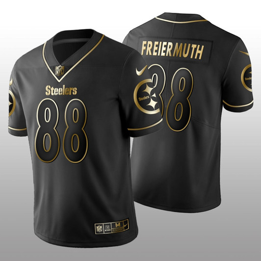 [FULLY STITCHED] Pittsburgh Steelers Pat Freiermuth Black Golden Edition Limited Football Jersey 