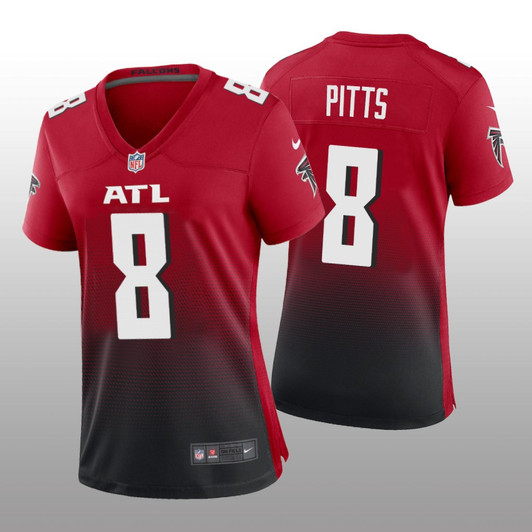 [FULLY STITCHED] Atlanta Falcons Kyle Pitts Red Alternate Limited Football Jersey 