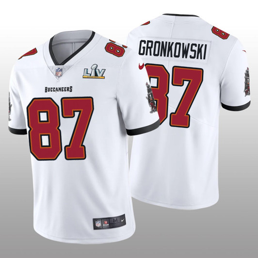 [FULLY STITCHED] Tampa Bay Buccaneers Rob Gronkowski White Super Bowl LV Limited Football Jersey 