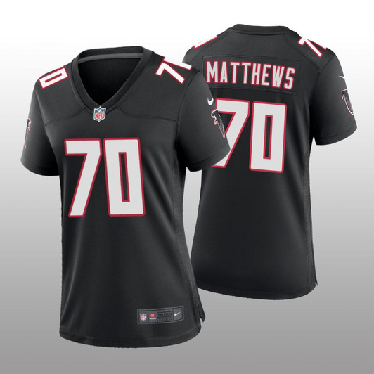 [FULLY STITCHED] Atlanta Falcons Jake Matthews Black Throwback Limited Football Jersey 