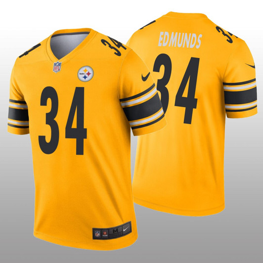 [FULLY STITCHED] Pittsburgh Steelers Terrell Edmunds Gold Inverted Limited Football Jersey 