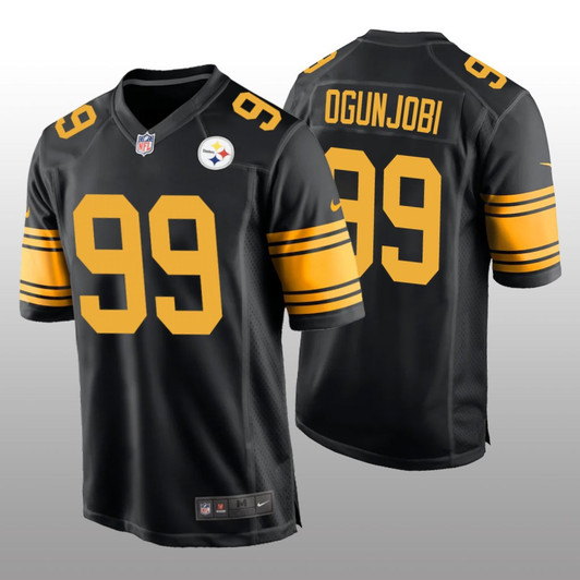[FULLY STITCHED] Pittsburgh Steelers Larry Ogunjobi Black Alternate Limited Football Jersey 
