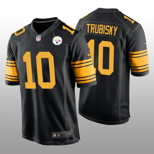 [FULLY STITCHED] Pittsburgh Steelers Mitchell Trubisky Black Alternate Limited Football Jersey 