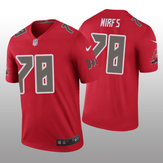 [FULLY STITCHED] Tampa Bay Buccaneers Tristan Wirfs Red Color Rush Style 2 Limited Football Jersey 
