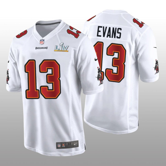 [FULLY STITCHED] Tampa Bay Buccaneers Mike Evans White Super Bowl LV Limited Football Jersey 