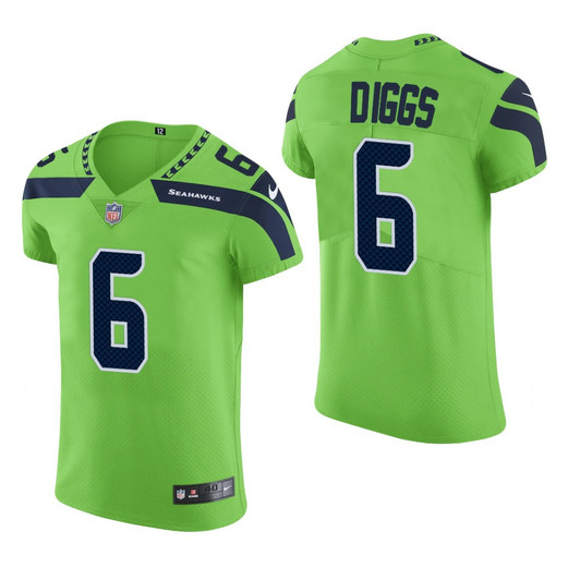 [FULLY STITCHED] Seattle Seahawks Quandre Diggs Neon Green Limited Football Jersey 