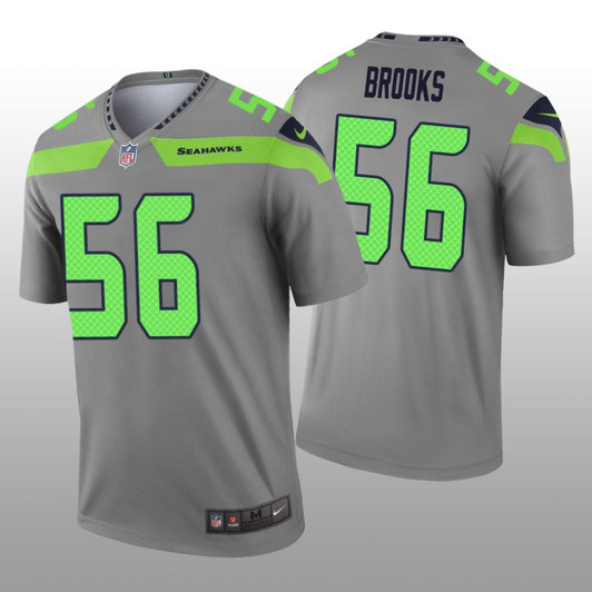 [FULLY STITCHED] Seattle Seahawks Jordyn Brooks Gray Inverted Limited Football Jersey 