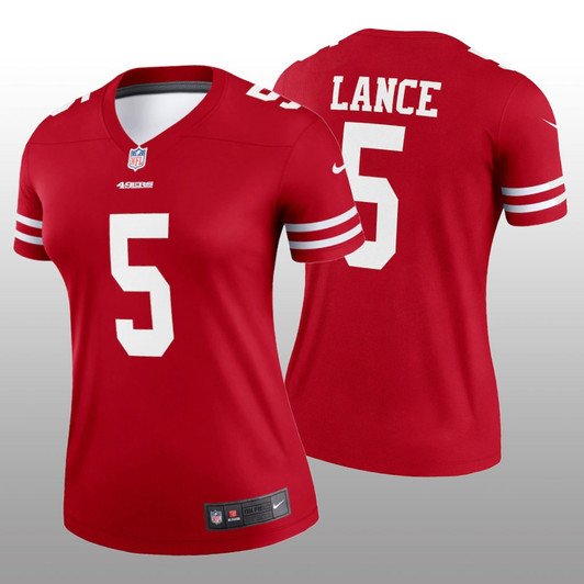 [FULLY STITCHED] San Francisco 49ers Trey Lance Scarlet Limited Football Jersey 
