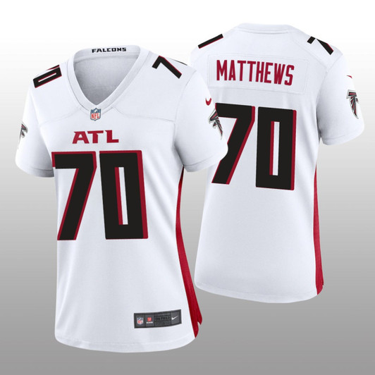 [FULLY STITCHED] Atlanta Falcons Jake Matthews White Limited Football Jersey 