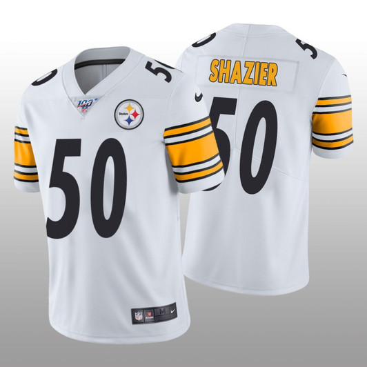 [FULLY STITCHED] Pittsburgh Steelers Ryan Shazier White 100th Season Limited Football Jersey 