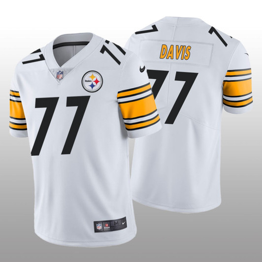 [FULLY STITCHED] Pittsburgh Steelers Jesse Davis White Style 2 Limited Football Jersey 