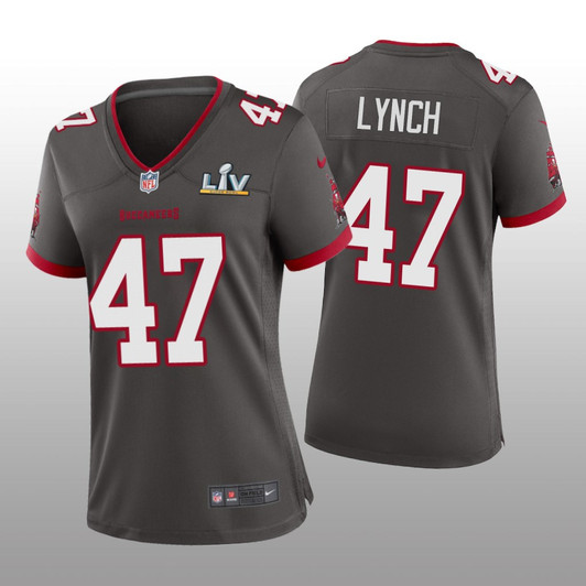 [FULLY STITCHED] Tampa Bay Buccaneers John Lynch Pewter Super Bowl LV Limited Football Jersey 