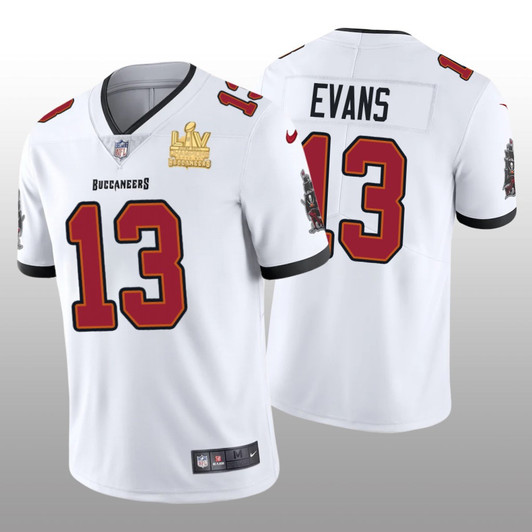 [FULLY STITCHED] Tampa Bay Buccaneers Mike Evans White Super Bowl LV Champions Limited Football Jersey 