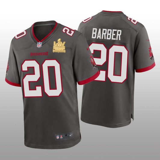 [FULLY STITCHED] Tampa Bay Buccaneers Ronde Barber Pewter Super Bowl LV Champions Limited Football Jersey 