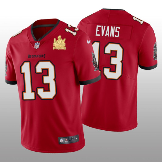 [FULLY STITCHED] Tampa Bay Buccaneers Mike Evans Red Super Bowl LV Champions Style 2 Limited Football Jersey 