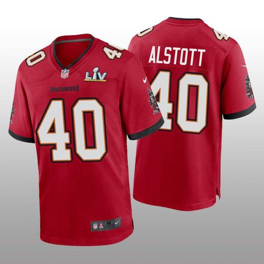 [FULLY STITCHED] Tampa Bay Buccaneers Mike Alstott Red Super Bowl LV Limited Football Jersey 