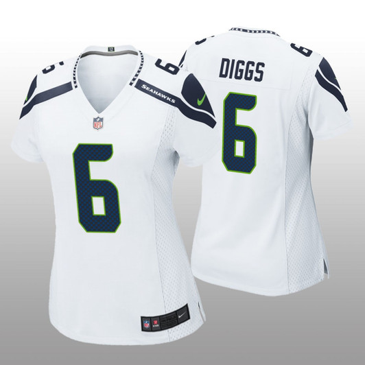 [FULLY STITCHED] Seattle Seahawks Quandre Diggs White Limited Football Jersey 