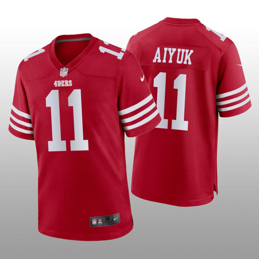 [FULLY STITCHED] San Francisco 49ers Brandon Aiyuk Scarlet Limited Football Jersey 