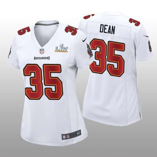[FULLY STITCHED] Tampa Bay Buccaneers Jamel Dean White Super Bowl LV Limited Football Jersey 