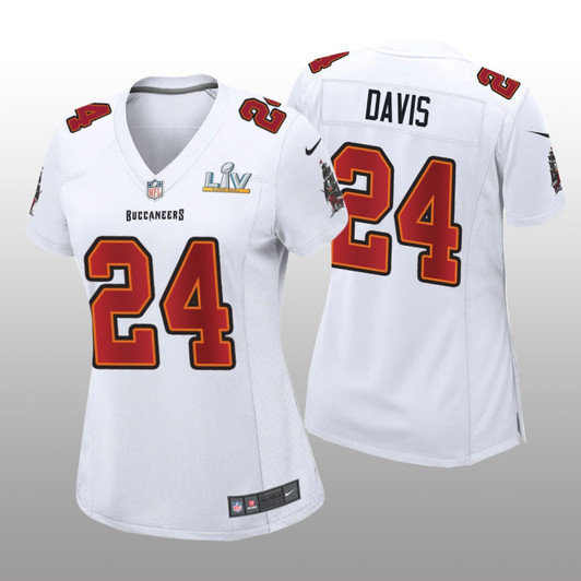 [FULLY STITCHED] Tampa Bay Buccaneers Carlton Davis White Super Bowl LV Style 2 Limited Football Jersey 