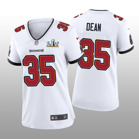[FULLY STITCHED] Tampa Bay Buccaneers Jamel Dean White Super Bowl LV Style 2 Limited Football Jersey 