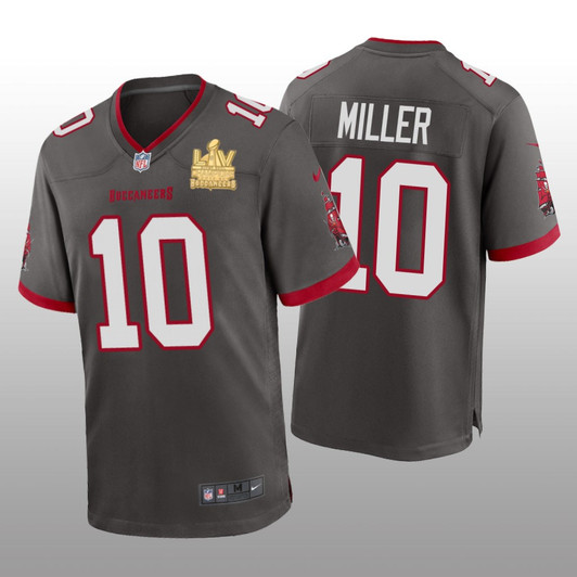 [FULLY STITCHED] Tampa Bay Buccaneers Scotty Miller Pewter Super Bowl LV Champions Limited Football Jersey 