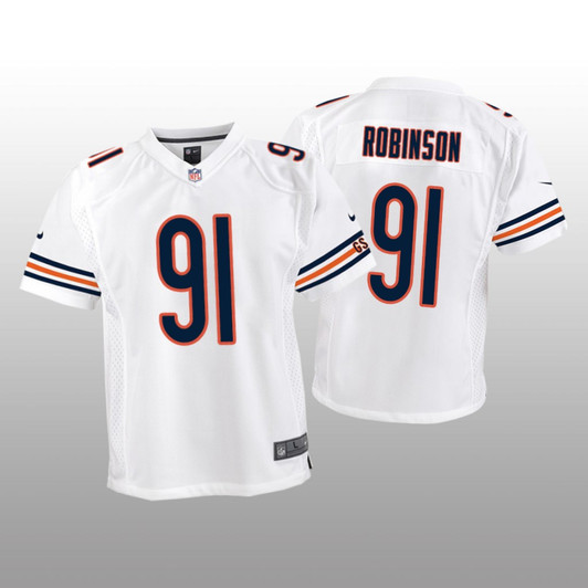 [FULLY STITCHED] Chicago Bears Dominique Robinson White Limited Football Jersey 